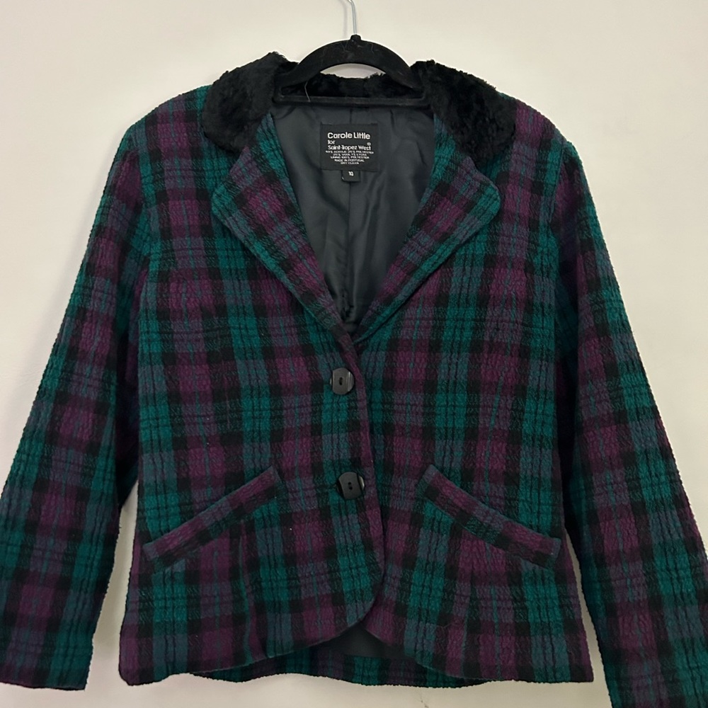 Vintage Carole little button blazer size 10 silk blend jacket blazer